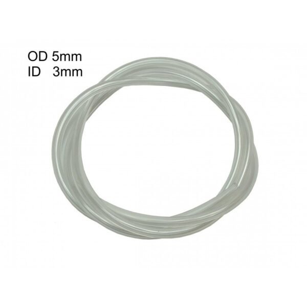 1M Clear Fuel Pipe 3.0mm ID / 5.0mm OD to Fit Various Strimmer, Hedge Trimmer & Chainsaw