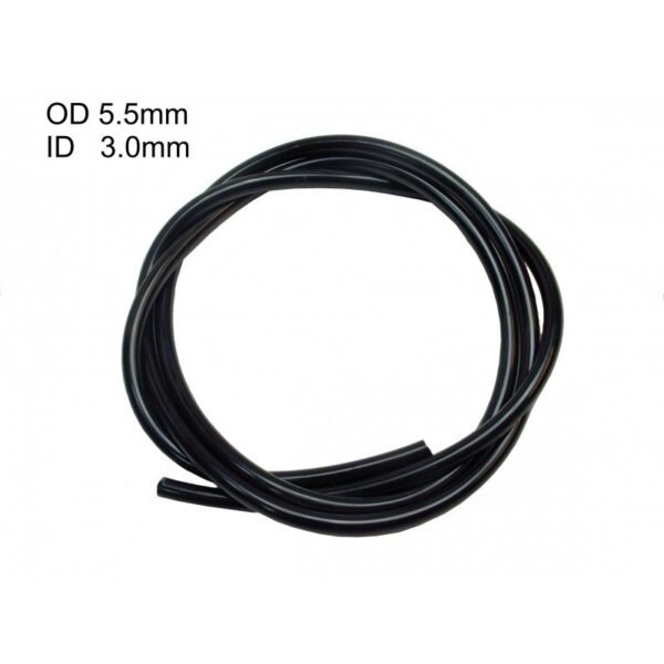 1M Black Fuel Pipe 3.0mm ID / 5.5mm OD to Fit Various Strimmer, Hedge Trimmer & Chainsaw