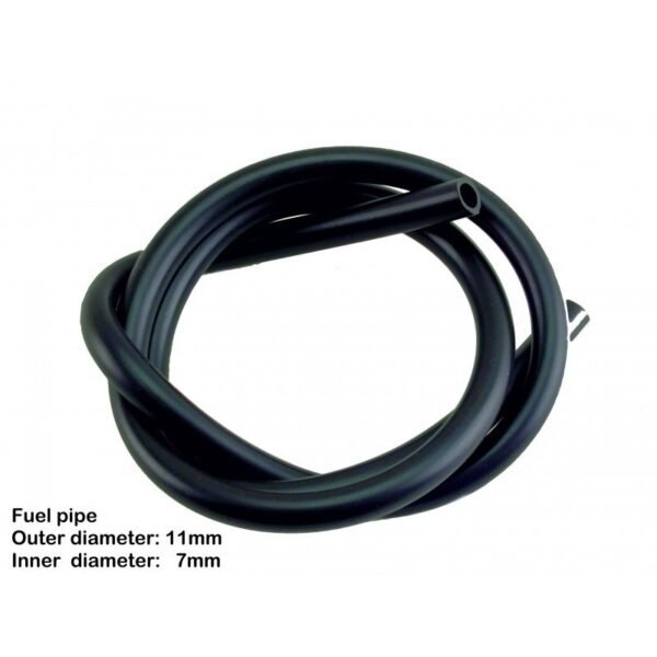 1M Black Fuel Pipe 7.0mm ID / 11.0mm OD Fits Various Strimmers, Brushcutters and Lawnmowers