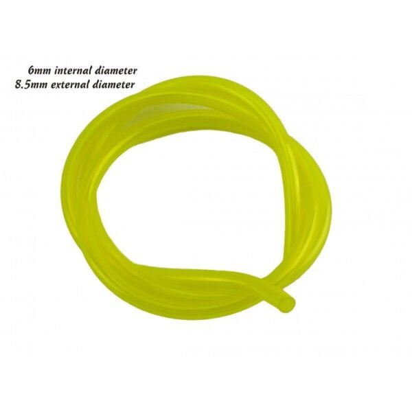 1M Yellow Fuel Pipe 6.0mm ID / 8.5mm OD Fits Various Strimmer Hedge Trimmer Chainsaw Brushcutters Lawnmowers