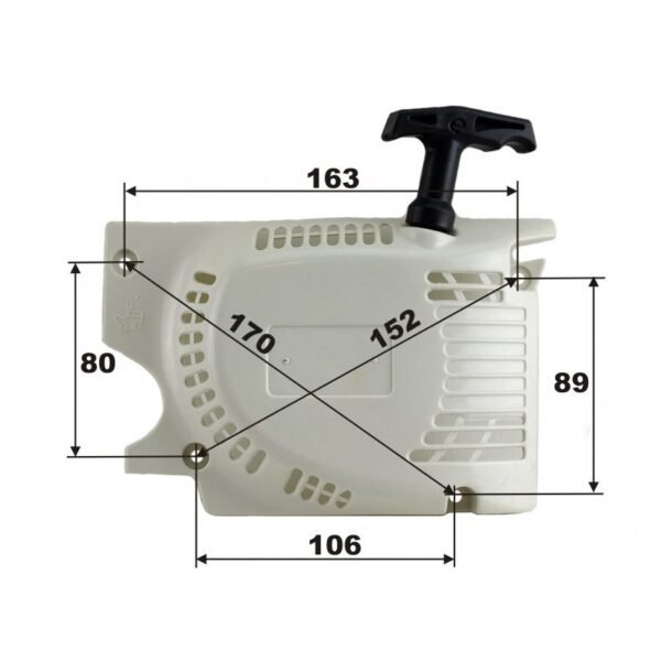 230250_3.jpg 4500 5200 5800 Chainsaw Complete Recoil Starter - White