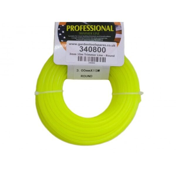 Strimmer / Brushcutter Nylon Line / Cord 3mm x 15m - Yellow