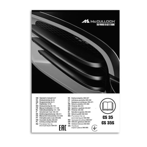 McCulloch CS35 CS35S Instruction Book Printed Manual
